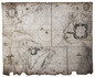 Goos' West-Indische paskaert in its very rare first state: a monumental nautical chart of the Atlantic Ocean in Mercator projection on vellum, used by the Dutch West Indian Company (WIC)