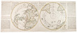 De L'Isle's renowned maps of the Northern and Southern hemispheres, <BR>contemporary hand-coloured in outline