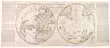 De L'Isle's renowned maps of the Northern and Southern hemispheres, <BR>contemporary hand-coloured in outline