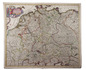 Engraved map of central Europe, coloured in outline in a contemporary hand