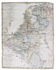 Historical map of the Netherlands, printed on silk, together with the separately published manual, <BR>with a hand-coloured world map