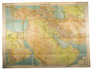 Large coloured map of the Middle East, including roads and oil pipe lines