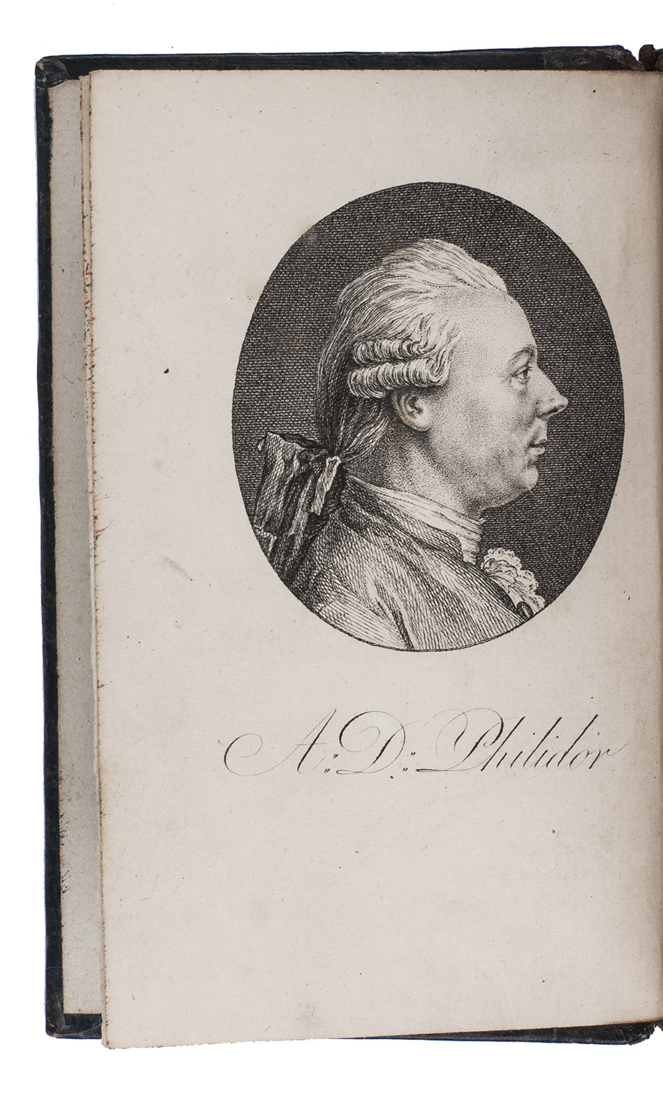 PHILIDOR, Andr Danican. - Analyse du jeu des checs. Avec une nouvelle notation abrge et des planches ou se trouve figure la situation de jeu pour les renvois et les fins de parties. Nouvelle dition. Paris, Chez Causette (colophon: Strasbourg, printed by Amand Koenig), 1820. 12mo. With engraved frontispiece portrait of the author, 42 full-page colour-printed plates and numerous chess-notations in text. Contemporary half morocco.