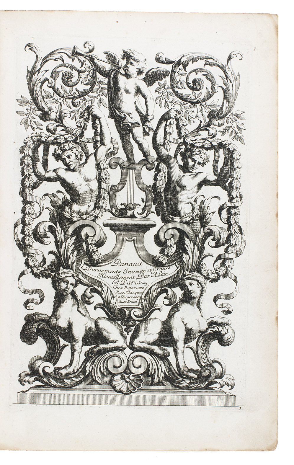 [LE PAUTRE, Jean and Pierre, and others]. - L'architecture  la mode ou sont les nouveaux dessins pour la dcoration des btimens et jardins. Par les plus habils architectes sculpteurs peintres menuisiers jardiniers serruriers &c.Paris, Nicolas Langlois, [ca. 1675-ca. 1728? (engraved ca. 1655-ca. 1728)]. 2 volumes. Folio (31.5 x 22 cm). With 2 (identical) engraved title-pages and 497 engravings on 496 plates, including 52 double-page. Contemporary uniform brown calf, gold-tooled spines, gold-tooled board edges. Rebacked.