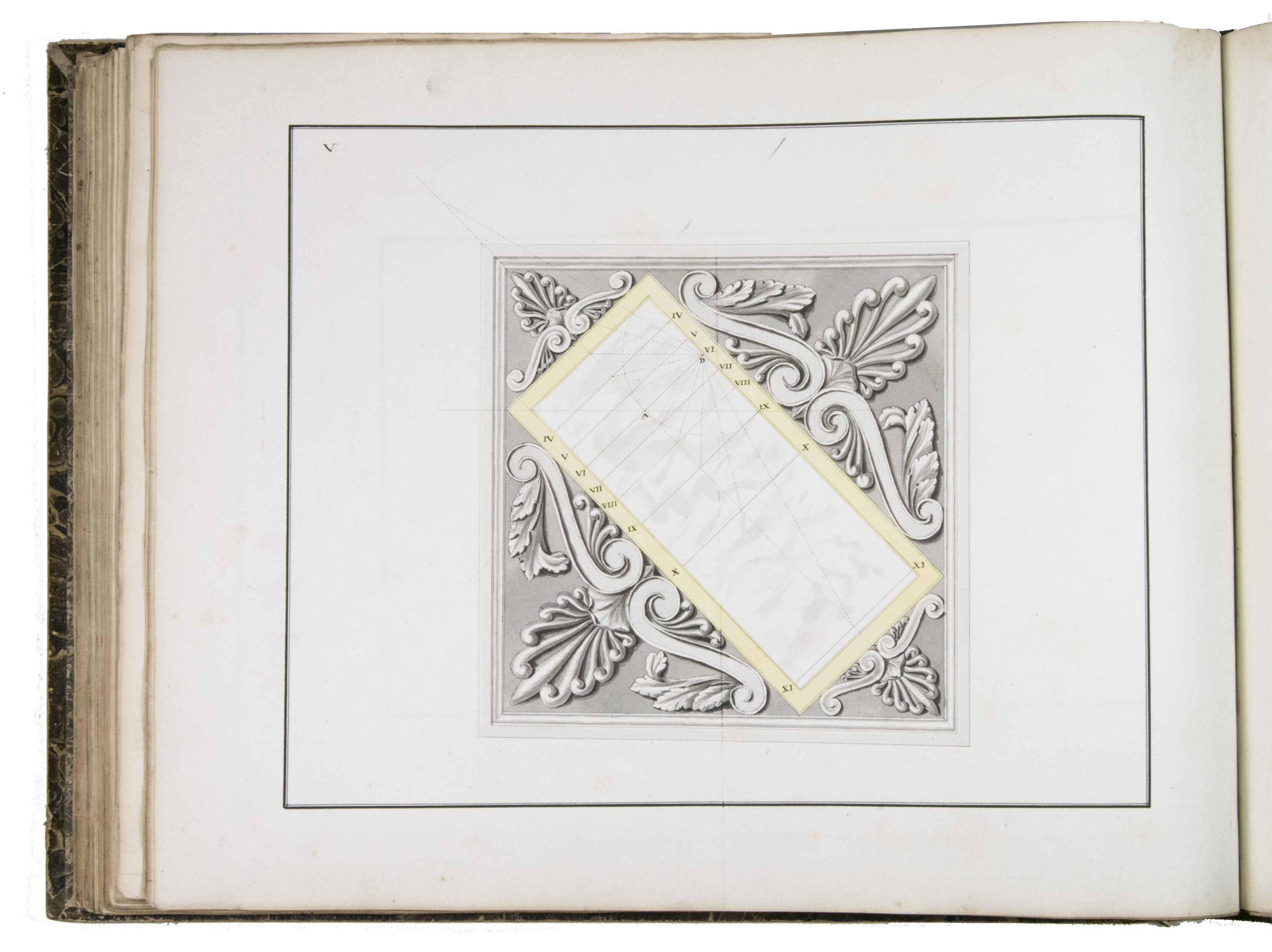 [MANUSCRIPT]. PRVOST, M. - Cours de gomtrie pratique profess par M. Prevost et suivi par C.F. Frenet. Comprenant 1o. La gomtrie lmentaire avec ses applications au tois, au cubage, godsie, etc. 2o. La gomtrie descriptive avec ses applications  la perspective,  la coupe des pierres etc.[Lyon?, ca. 1825?]. Oblong folio (35 x 45 cm). With a flourished calligraphic title-page signed 