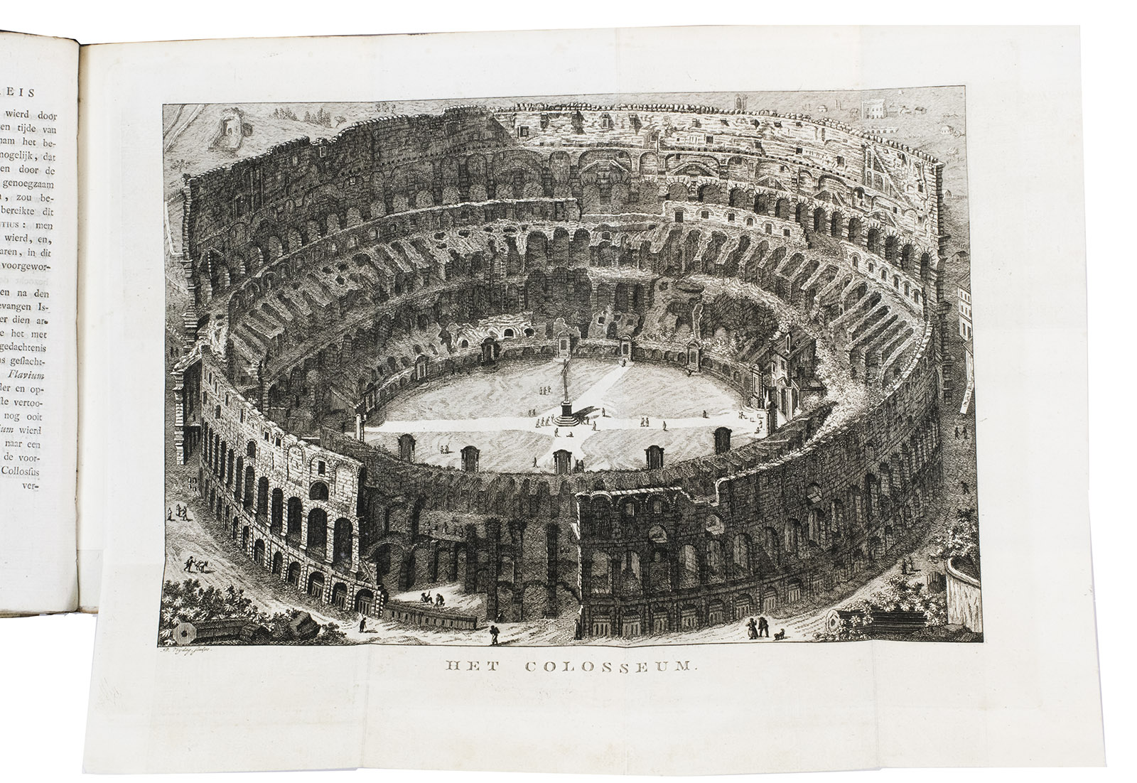 STOLBERG, Friedrich Leopold. - Reis door Duitschland, Zwitserland, Italie en Sicilie. Uit het Hoogduitsch.Amsterdam, J. Allart, 1798-1801. 4 vols. + atlas-vol. 8vo. With 19 folding engraved views by D. Vrijdag after the German originals, and 6 folding leaves with engraved musical scores. Contemporary half calf.