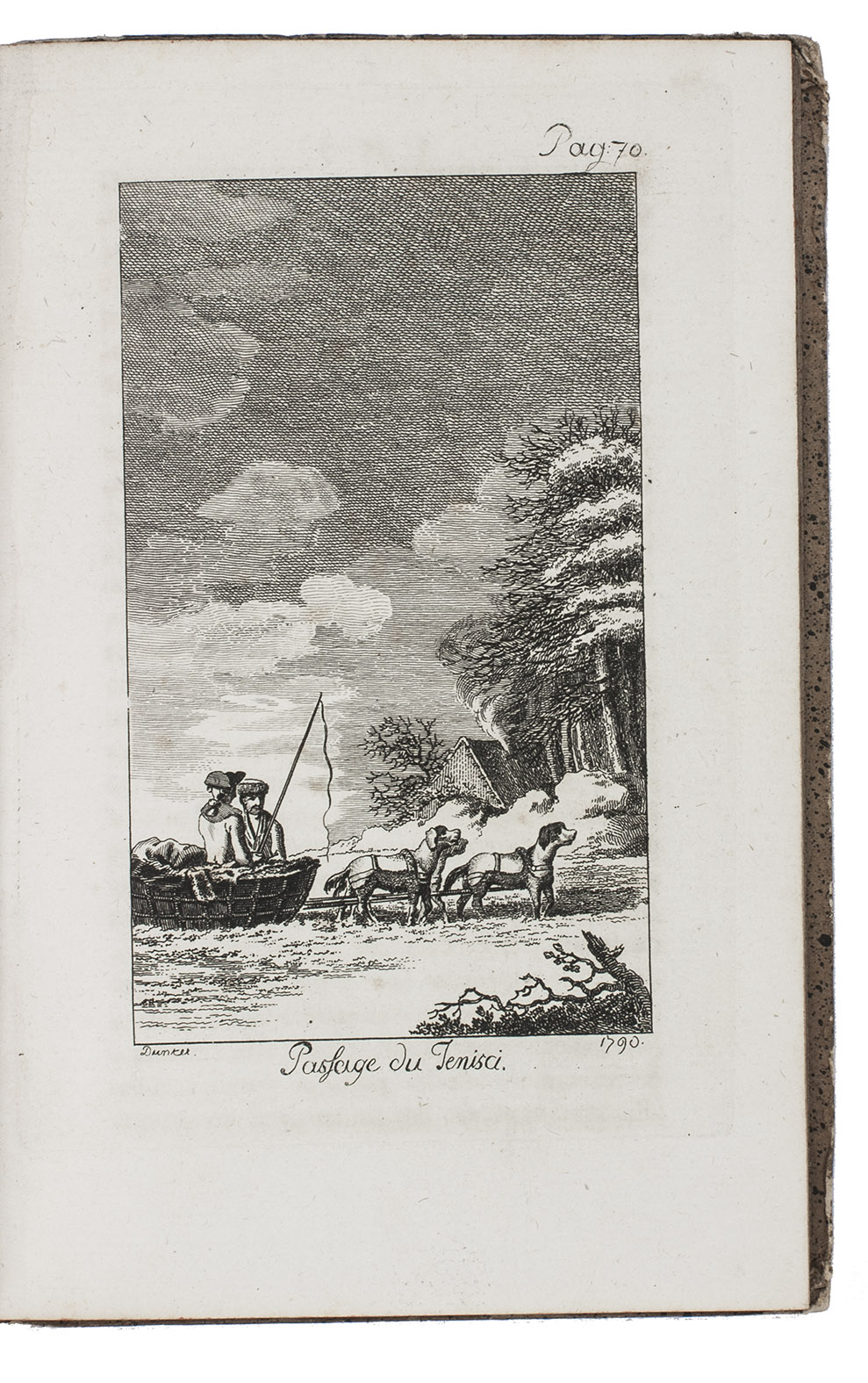 WAGNER, Johann Ludwig. - Mmoires de M. Wagner, sur la Russie, la Sibrie et le royaume de Cassan.Bern, Emanuel Haller, 1790. 8vo. With an engraved portrait of the author and 2 engraved plates. Contemporary boards covered with sprinkled paper, paper title label on spine.