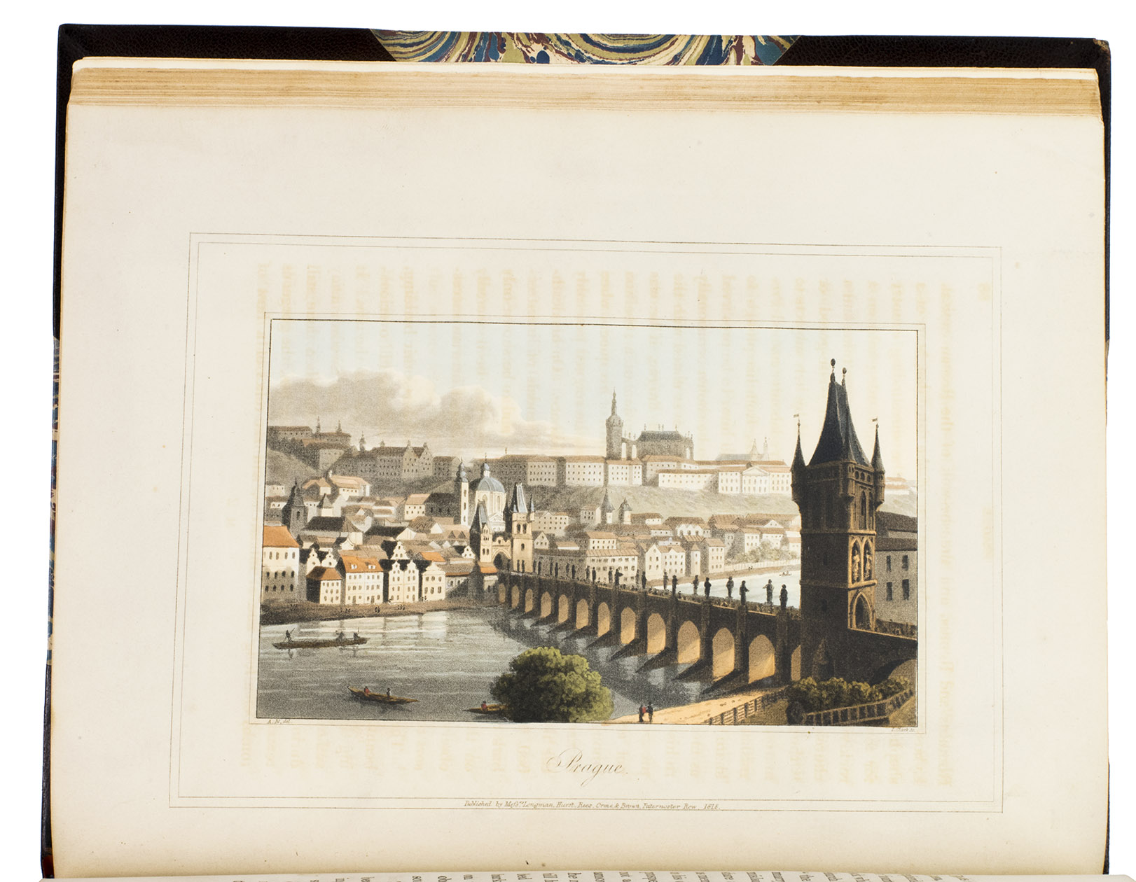 NEALE, Adam. - Travels through some parts of Germany, Poland, Moldavia, and Turkey.London, (back of title-page: printed by A. Straham), 1818. 4to. With 15 hand-coloured aquatints on 11 plates by I. Clark after drawings by author. 19th-century half morocco (Root bookbinders, London), richly gold-tooled spine.