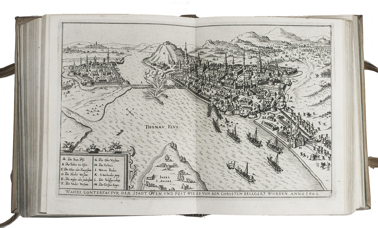 OERTEL (ORTELIUS), Hieronymus. - Chronologia oder historische Beschreibung aller Kriegsemprungen unnd Belgerungen der Sttt und Vestungen auch Scharmtzeln und Schlachten so in Ober und Unter Ungern auch Siebenbrgen mit dem Turcken von Ao. 1395 biss auff gegenwertige Zeit denckhwrtig geschehen.Nuremberg, Christoff Lochner for Johann Sibmacher, 1604.With: (2) OERTEL, Hieronymus. Continuatio des Hungerischen und Sibenbrgischen Kriegwesens vom 1. Januari anno 1603 bis auf jetziges 1604.Nuremberg, Christoff Lochner for Johann Sibmacher, 1604. With engraved title in elaborately decorated border with cavalry, arms and armour, large engraved folding map (2851 cm), 30 double-page engraved views, 26 full-page engraved portraits, woodcut initials and head- and tailpieces.(3) OERTEL, Hieronymus. Viertter Thail des Hungerischen und Sibenbrgischen Kriegswesens, was sich seithero Anno 1604 bis auf Ao. 1607 inn der ausgestandnen Rebellion mit dem Trcken, Rebellen und ihrem Anhang . . . zugetragen . . . [Nuremberg, ca. 1613]. With engraved title-page, and engraved portrait of the author signed 