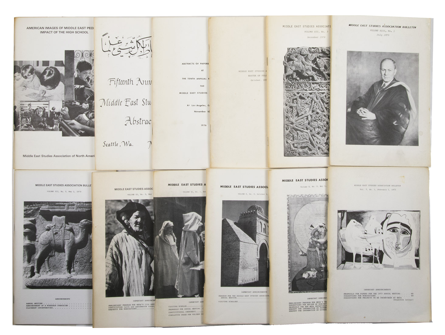 MIDDLE EAST STUDIES ASSOCIATION OF NORTH AMERCA. - Middle East Studies Association Bulletin [8 issues].New York, Middle East Studies Association of North America, 1973-1978. 8 volumes.