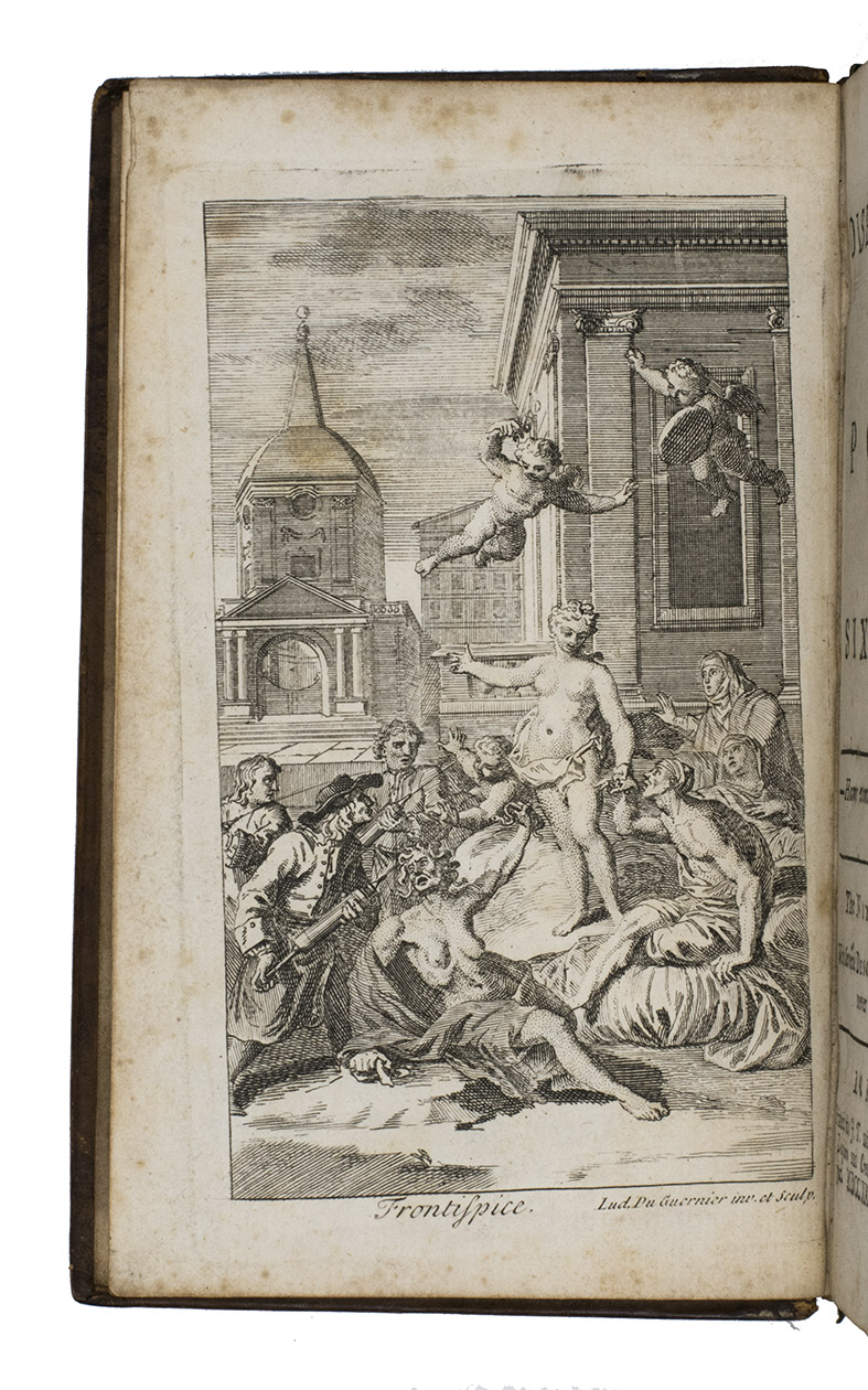[GARTH, Samuel]. - The dispensary. A poem. In six cantos. The ninth edition. With several descriptions and episodes never before printed.London, printed for J.T. and sold by Tho. Astley, 1726. 12mo. With frontispiece and 6 full-page plates, one for each of the cantos engraved by Lud. Du Guernier (included in the collation), many woodcut head- and tailpieces. Calf over boards, gold-tooled spine.