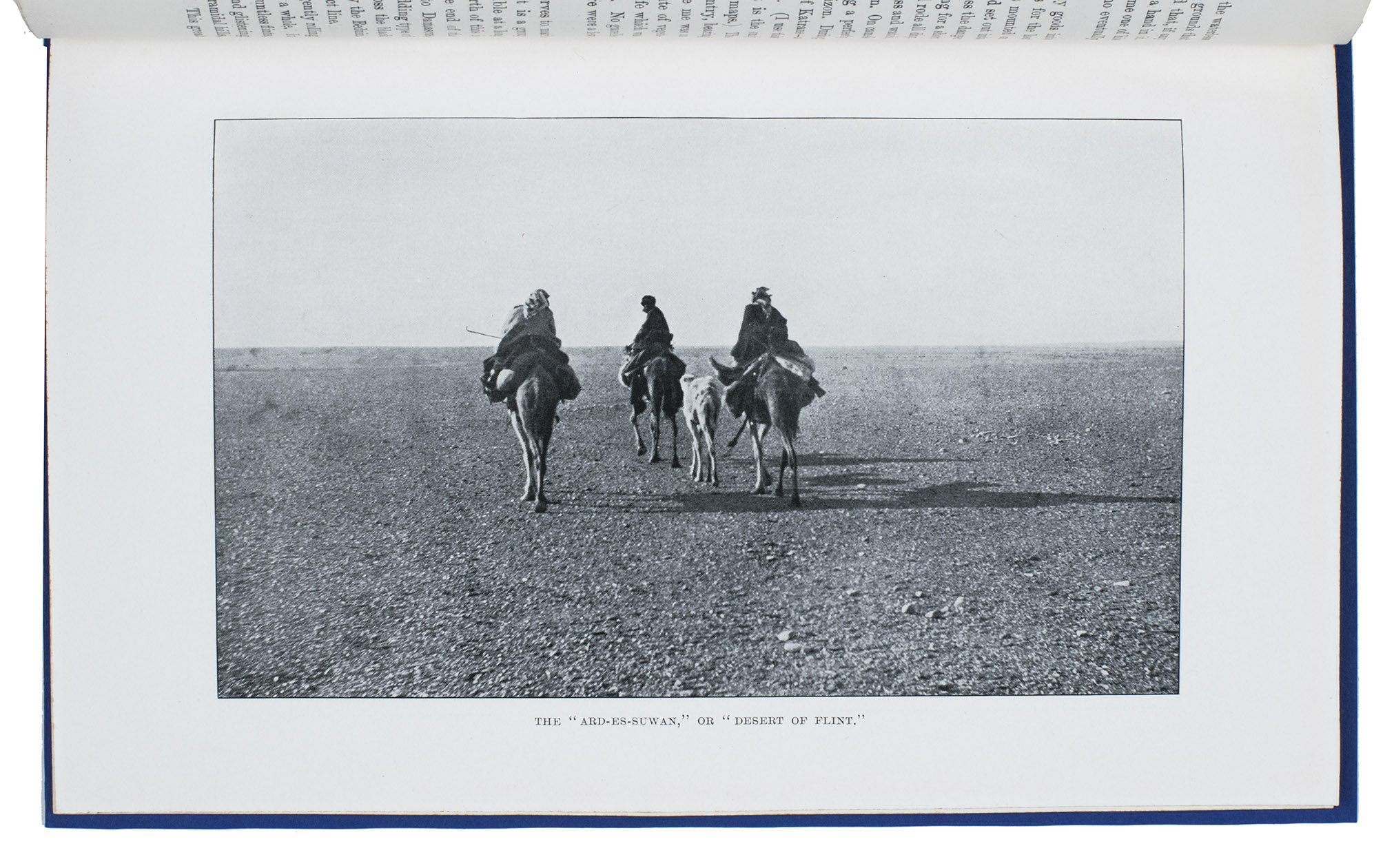 CARRUTHERS, Alexander Douglas Mitchell. - A journey in North-Western Arabia.[London, W. Clowes], March 1910. 4to. With 12 black and white photographs made during the journey and a folding chromolithographed map of North-West Arabia (27x30.5 cm). Modern blue wrappers.