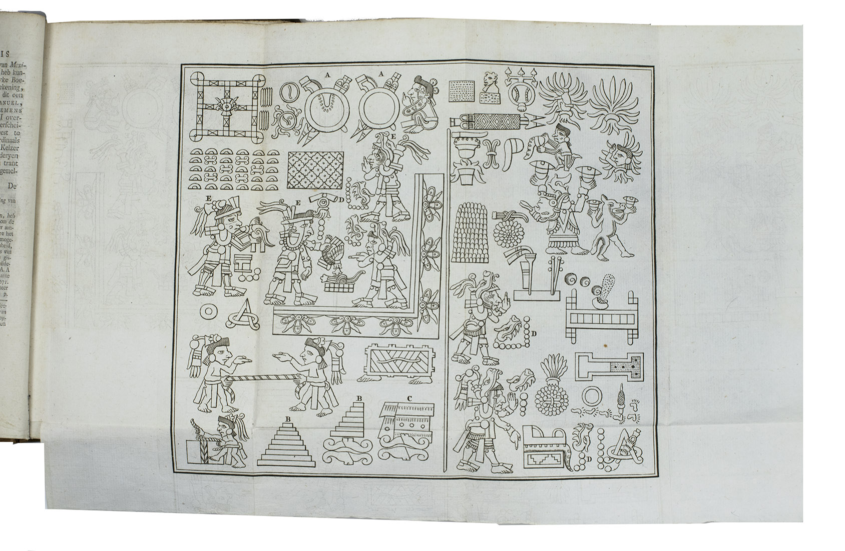 ROBERTSON, William; [Petrus LOOSJES, transl.]. - Geschiedenis van America. Uit het Engelsch vertaald [by P. Loosjes].Amsterdam, Yntema & Tieboell, 1778. 4 volumes. 8vo. With woodcut title-vignettes; 4 folding maps by Thomas Kitchin (1718-1784), representing (1) the Gulf of Mexico with adjacent countries and islands; (2) Mexico or New Spain; (3) South America and (4) Central America and the South Sea; and a folding plate showing part of the 14th-century Mixtec Codex Vindobonensis. Uniform contemporary half calf.