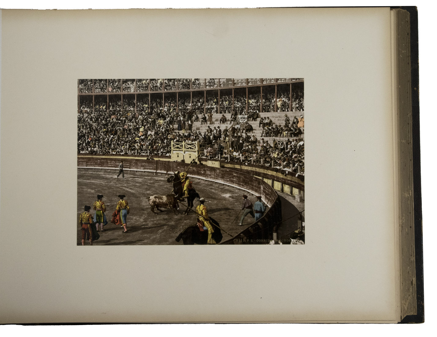 [PHOTOGRAPHY - SPAIN - PORTUGAL]. - Espagne - Portugal 1899.[Spain?, Hauser & Menet and others?], 1896-1899. Oblong album (32 x 41 cm). An album with 58 photographic prints (including one tinted) varying in size (20.5 x 15.5 to 27.5 x 21.5 cm ), each on thick paperboard. Half black leather, blind-stamped boards (title in gold on front board).