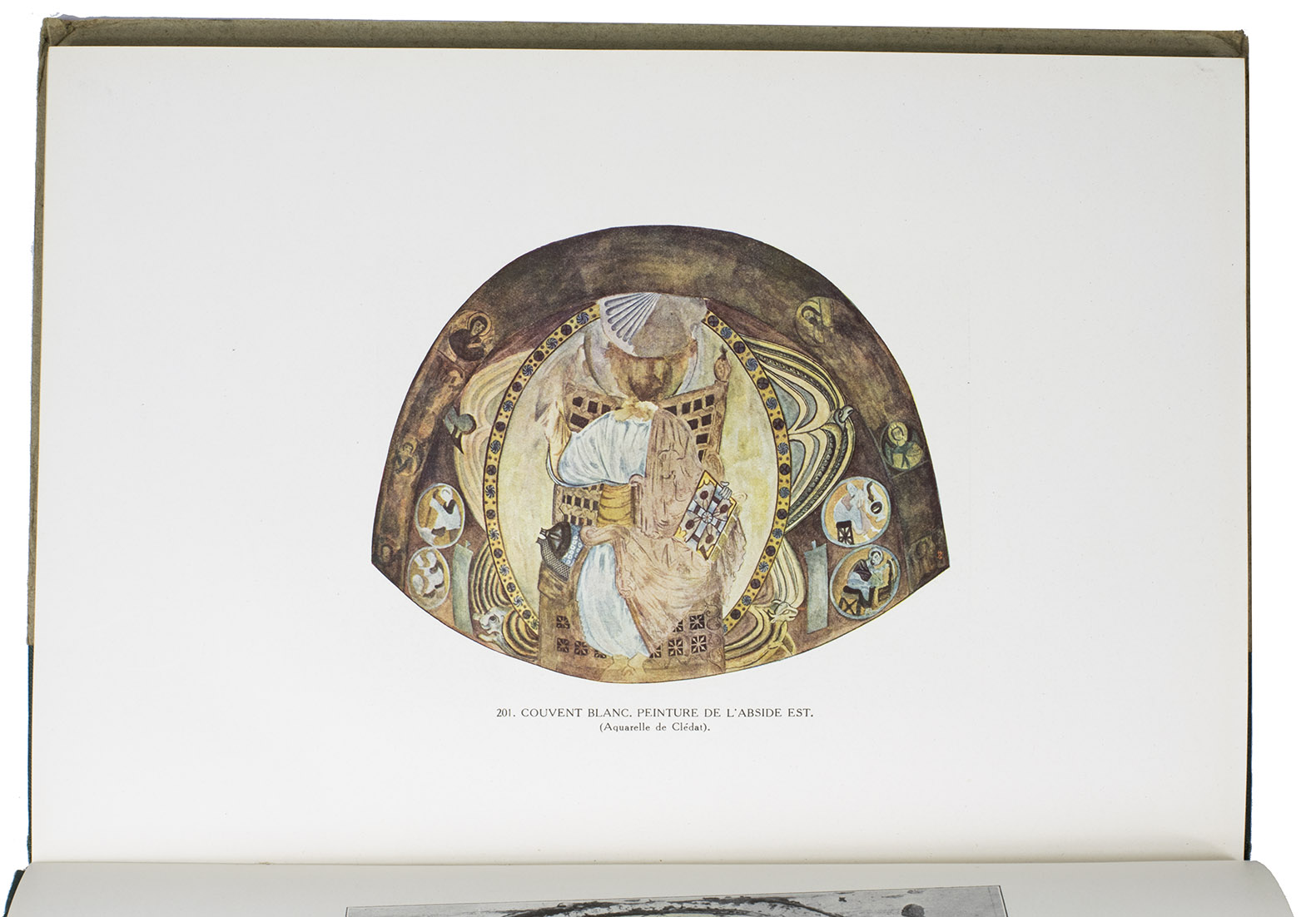MONNERET DE VILLARD, Ugo. - Les couvents prs de Sohg (Deyr el-Abiad et Deyr el-Ahmar).Milan, Tipografia Pontif. Arciv. S. Giuseppe, 1925-1926. 2 volumes. 4to. With 222 numbered illustrations on coated paper (photographic half-tone views, and architectural plans reproduced sometimes in line and sometimes in half-tone) bound at the end of each volume, and numerous small line illustrations printed with the text. Contemporary half green cloth, beige paper sides, grey endpapers.