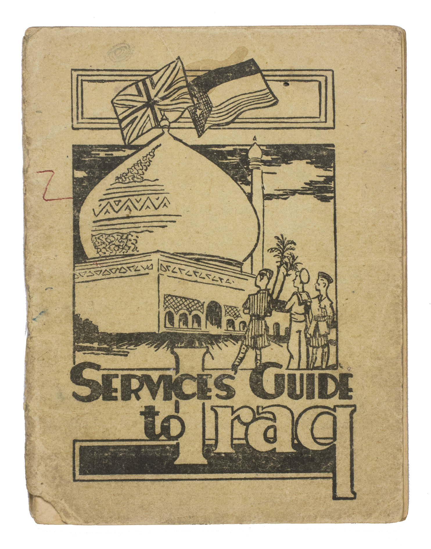 [WWII - IRAQ - BRITISH MILITARY GUIDE]. - Services guide to Iraq.[Baghdad?, PAI force G. H. Q. Welfare Committee, ca. 1942]. 14.5 x 11 cm. With two full-page maps of Iraq and Baghdad on page 24 and 25, and a full-page map of the 