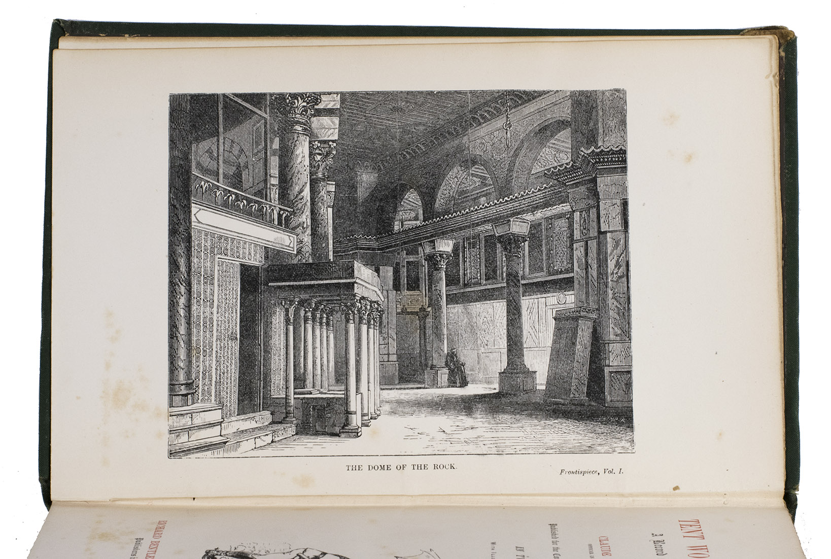 CONDER, Claude Reignier. - Tent work in Palestine. A record of discovery and adventure.London, Richard Bentley & Son, New Burlington Street, 1879, 2 vols., Many half- and some full-page Illustrations and maps throughout.  Contemporary green morocco, with gold-tooling to boards and spine.