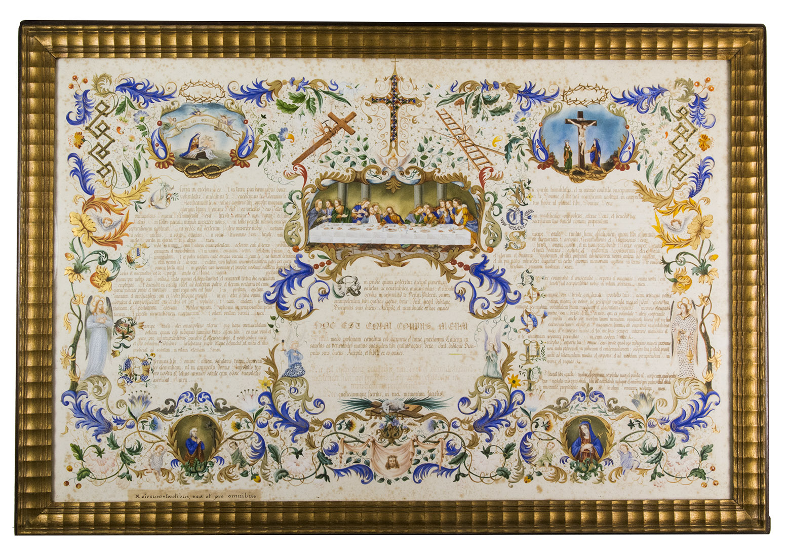 [19TH-CENTURY ALTAR CARDS]. - [3 altar cards].ca. 1850. Central altar card (47 x 69,5 cm) with two side cards (42 x 33 cm).