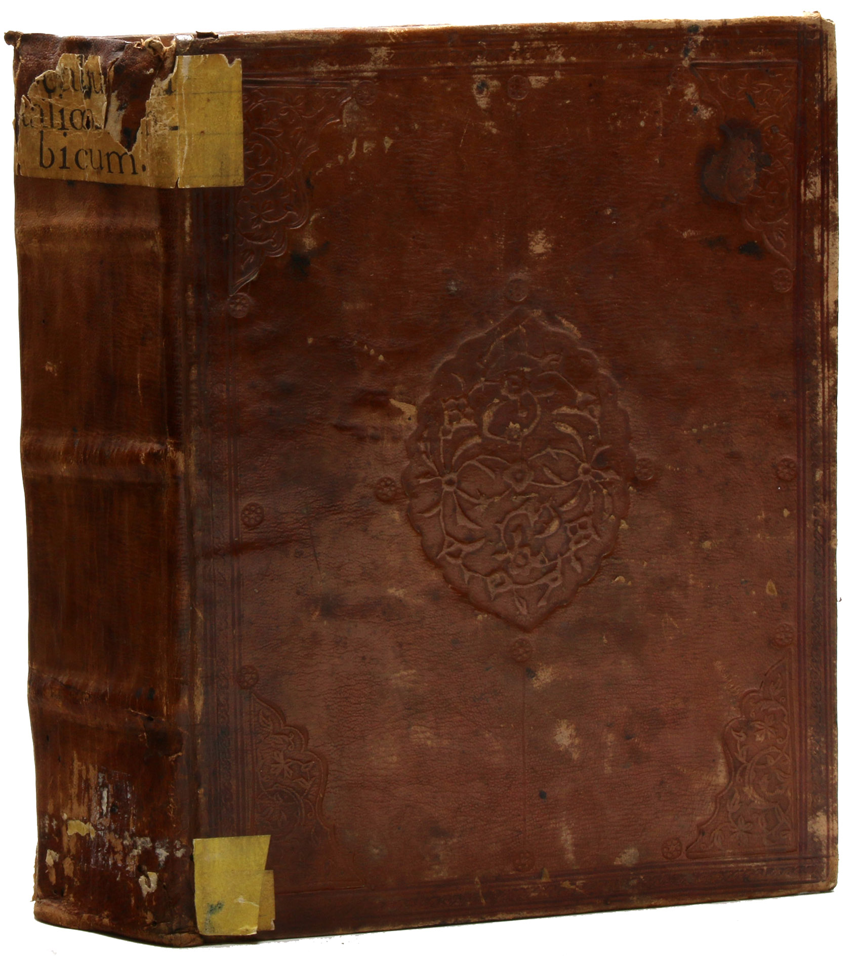 [MANUSCRIPT - ARABIC - DICTIONARY]. - [Vocabularium Italico-Arabicum]. Arabic-Italian dictionary.[Probably Egypt, ca. 1770]. 4to (ca. 17 x 22 cm). Arabic and Italian manuscript on paper, 19 lines per extensum, paginated throughout from right to left. Near-contemporary brown leather with a blind-stamped oriental rosette as a center piece and similar style corner pieces on both boards, a (partial) manuscript title label on the spine.