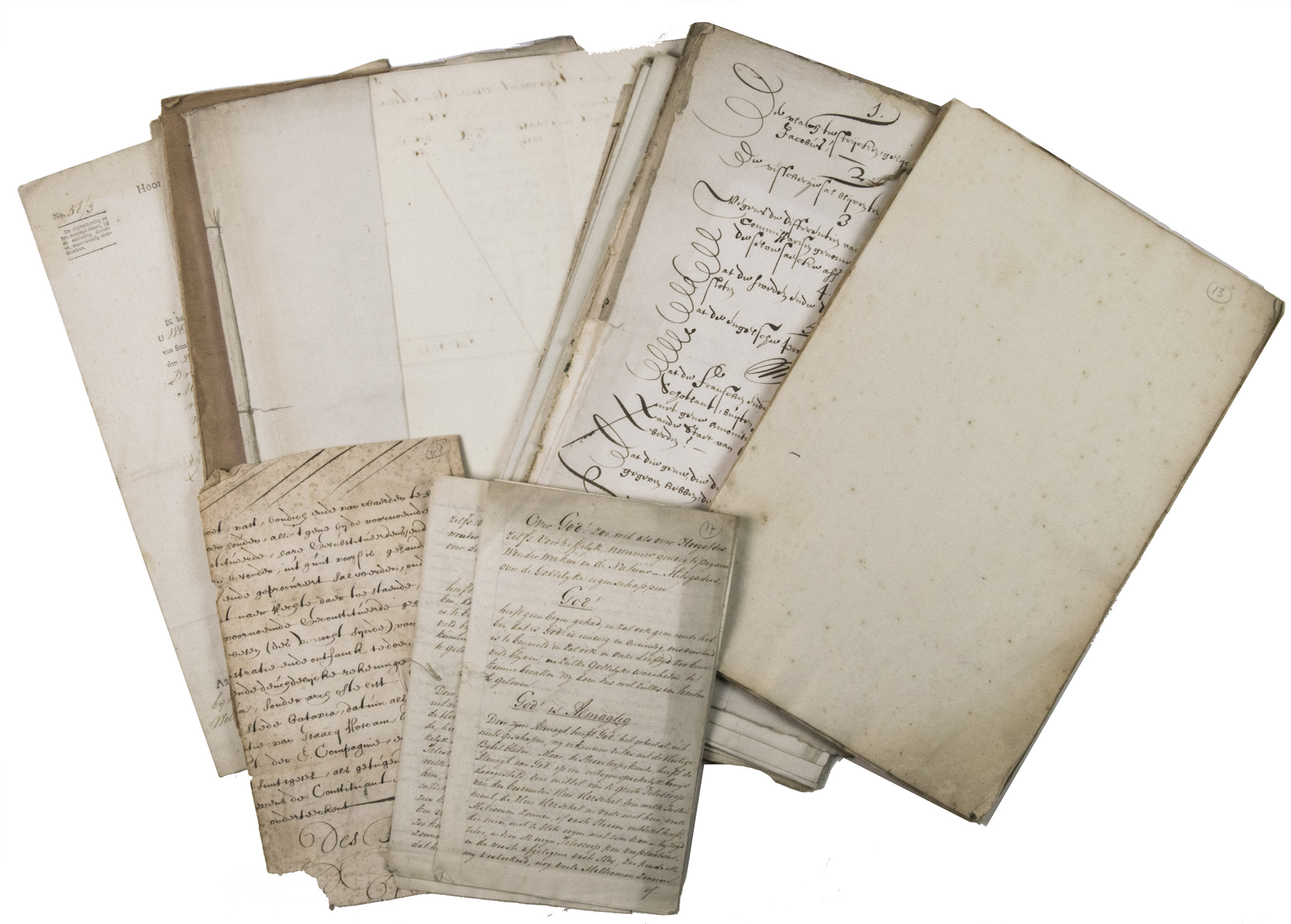[DUTCH EAST INDIES - VOC]. - [Collection of 17 sets of manuscript documents and 1 printed memorandum on various subjects relating to the VOC].Ca. 1653-1833. Mostly in folio (ca. 33 x 21 mm). Kept in a modern red portfolio with black cloth ties.