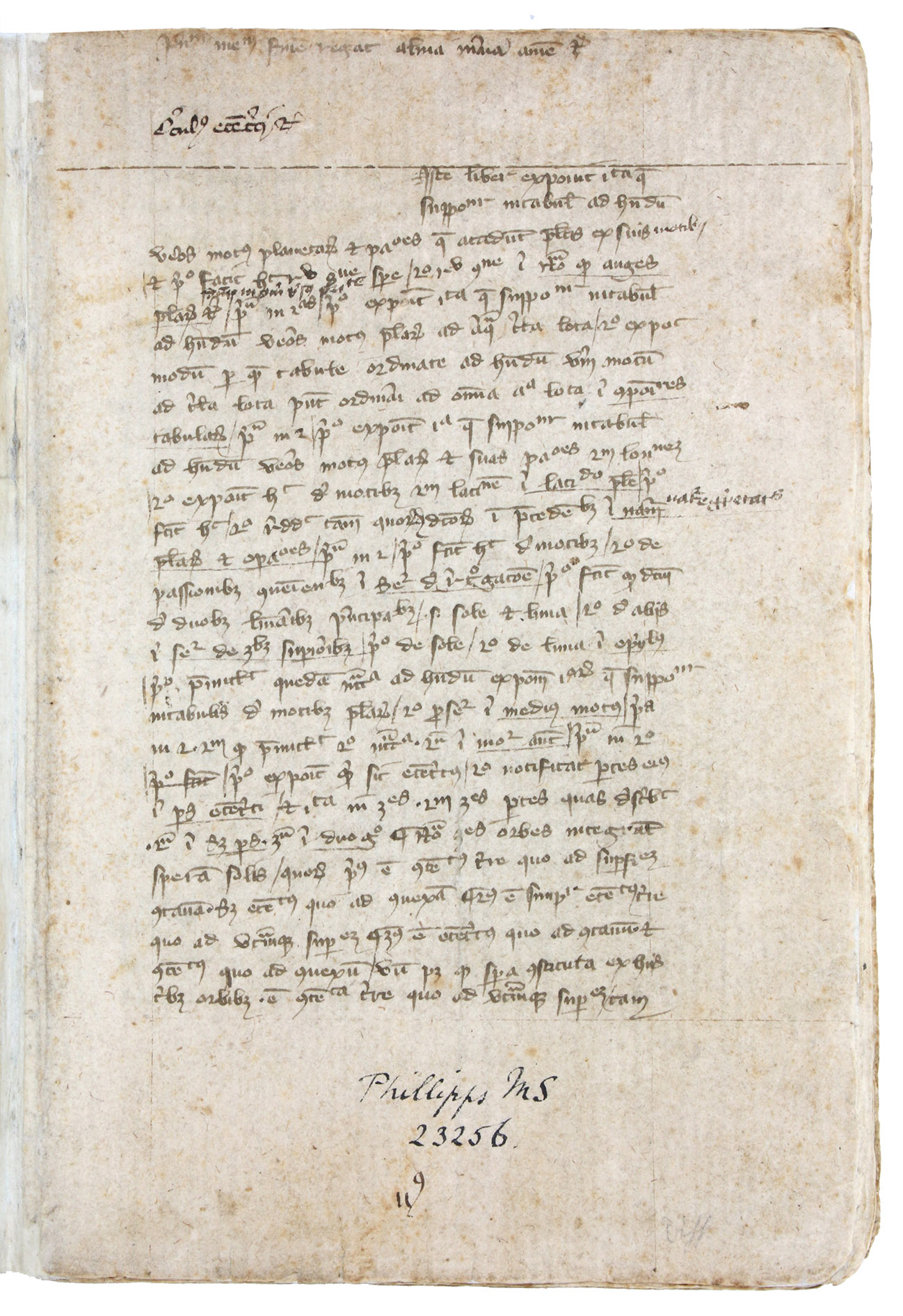 [MANUSCRIPT - MEDIEVAL TIMEKEEPING]. - Calculus temporum ecclesiasticus.[Possibly England, ca. 1360]. Small 4to (15.5 x 22.5 cm). Latin manuscript on paper. Brown ink in an early bastarda hand, the final three leaves in a slightly later (still quite contemporary) hand. 19th-century paper wrappers, with the manuscript title on the front wrapper.