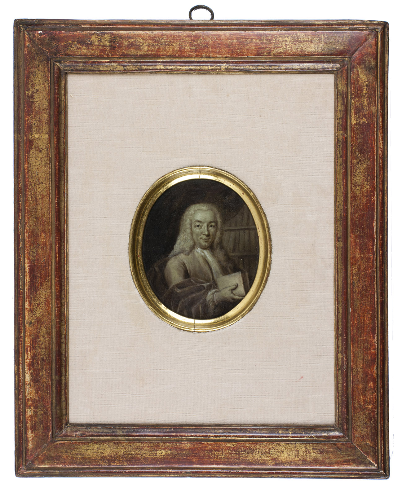 CERF, J. de. - [Oval miniature portrait painting of Voltaire].[France?], 