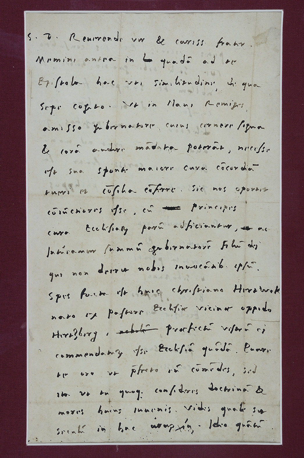 [AUTOGRAPH]. MELANCHTHON, Philipp. - [Autograph letter, signed, from Philipp Melanchthon to Sebastian Boetius].[Wittenberg], Easter [14 April 1555]. Folio (19.5 x 32 cm). In Latin.