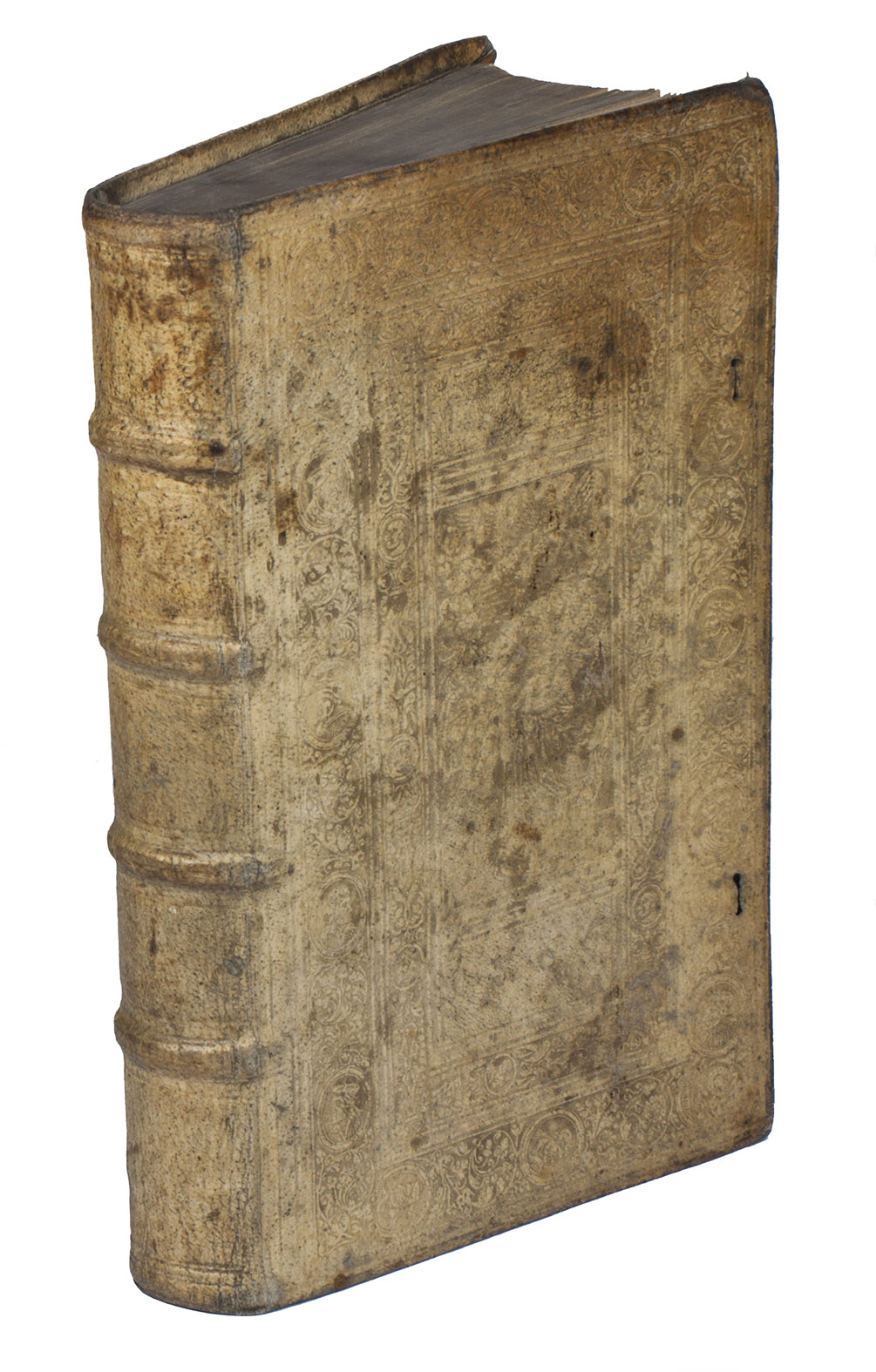 CAMERARIUS, Joachim. - De Philippi Melanchthonis ortu, totius vitae curriculo et morte, implicata rerum memorabilium temporis illius hominumque mentione atque indicio, cum expositionis serie cohaerentium.Leipzig, (colophon: Ernst Voegelin, 1566). Large 8vo (19.5 x 12 cm). With woodcut printer's device on title-page. Contemporary pigskin, richly blind-tooled in a panel design, monogrammed and dated 