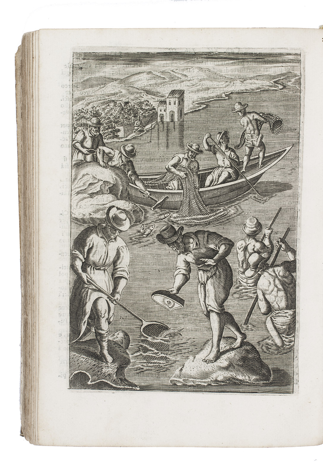 RAIMONDI, Eugenio. - Delle caccie ... libri quattro ...(Colophon: Naples, Lazaro Scoriggio, 1626). 4to. With an engraved title-page and 13 full-page engraved illustrations (plus 8 repeats) on integral leaves. Contemporary limp sheepskin parchment.