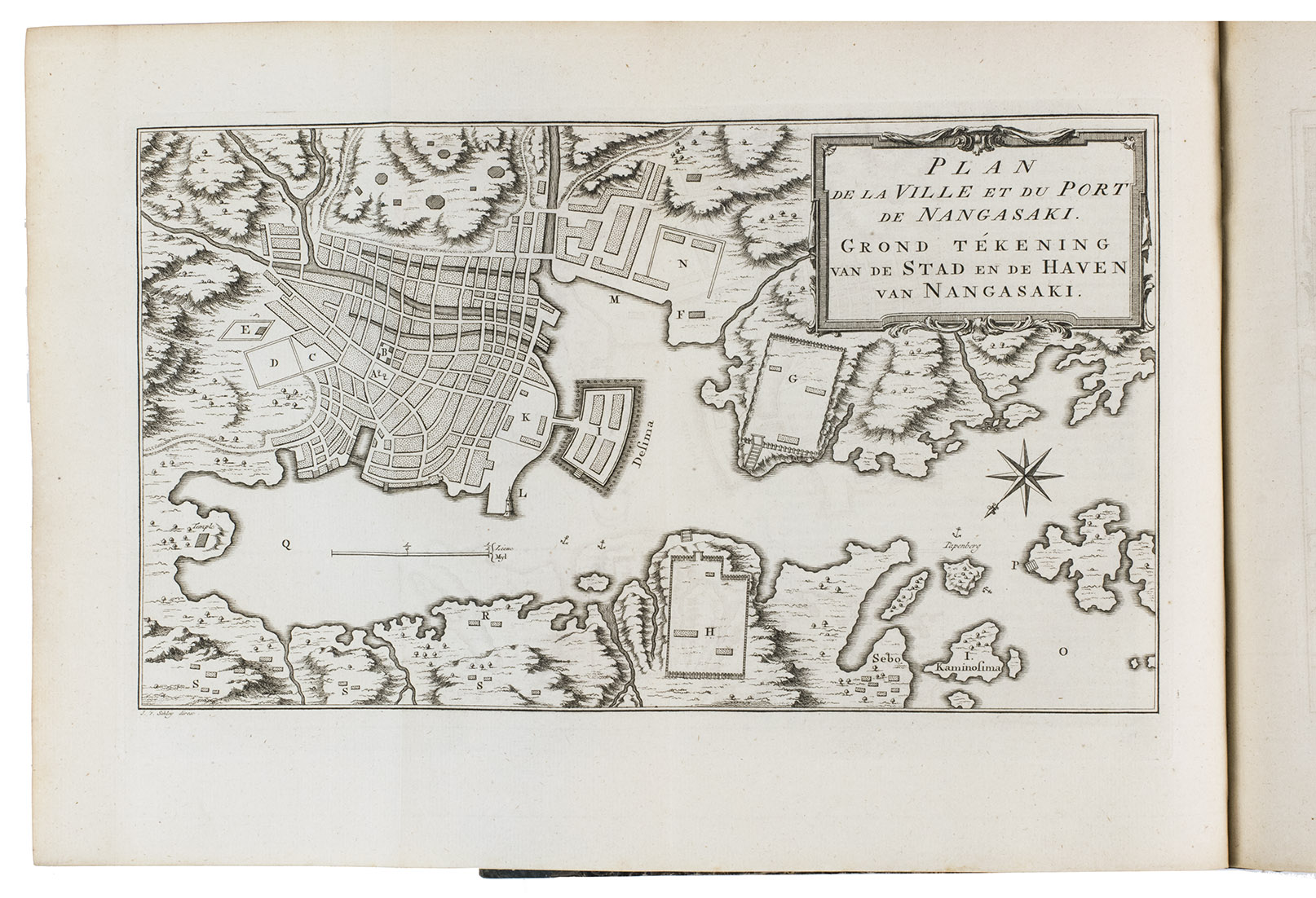 DU BOIS, Johann Peter Isaak. - Vies des gouverneurs gnraux, avec l'abrg de l'histoire des etablissements hollandois aux Indes Orientales; ...Including: IMHOFF, G.W. van. Considerations sur l'etat present de la compagnie hollandoise des Indes Orientales.The Hague, Pieter de Hondt, 1763. Royal 4to (27.5 x 22.5 cm). With 34 engraved plates, 1 engraved allegorical headpiece and 28 numbered headpieces with portraits of the Gouvernors-General of the Dutch East Indies. All plates were drawn and presumably engraved by the artist and engraver Jacob van Schley (1715-1729). 19th-century half cloth.