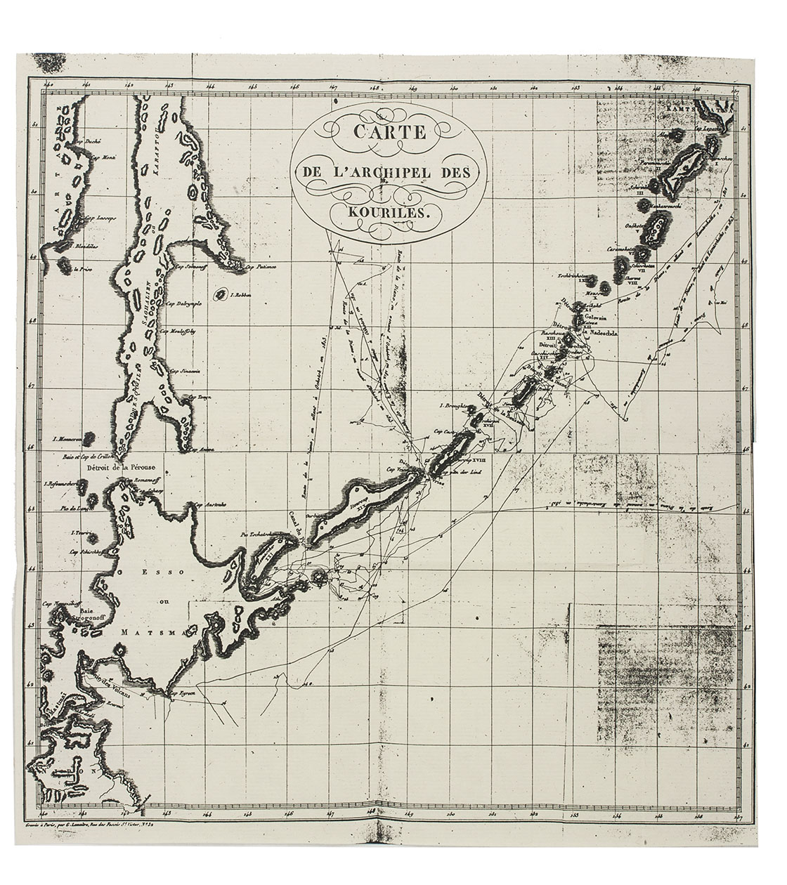GOLOVNIN, Vasilii Mikhailovich. - Memoirs of a captivity in Japan, during the years 1811, 1812, and 1813; with observations on the country and the people  second edition. Including:-RIKORD, Petr Ivanovich. Account of voyages to the coasts of Japan; and of negotiations with the Japanese, for the release of Captain Golownin and his companions.-Account of the voyages of Messrs. Chwostoff & Dawidoff.London, Henry Colburn & Co., 1824. 3 volumes. 8vo. With an additional facsimile map, copied from the French edition of 1818, inserted in volume 2. Modern red cloth.