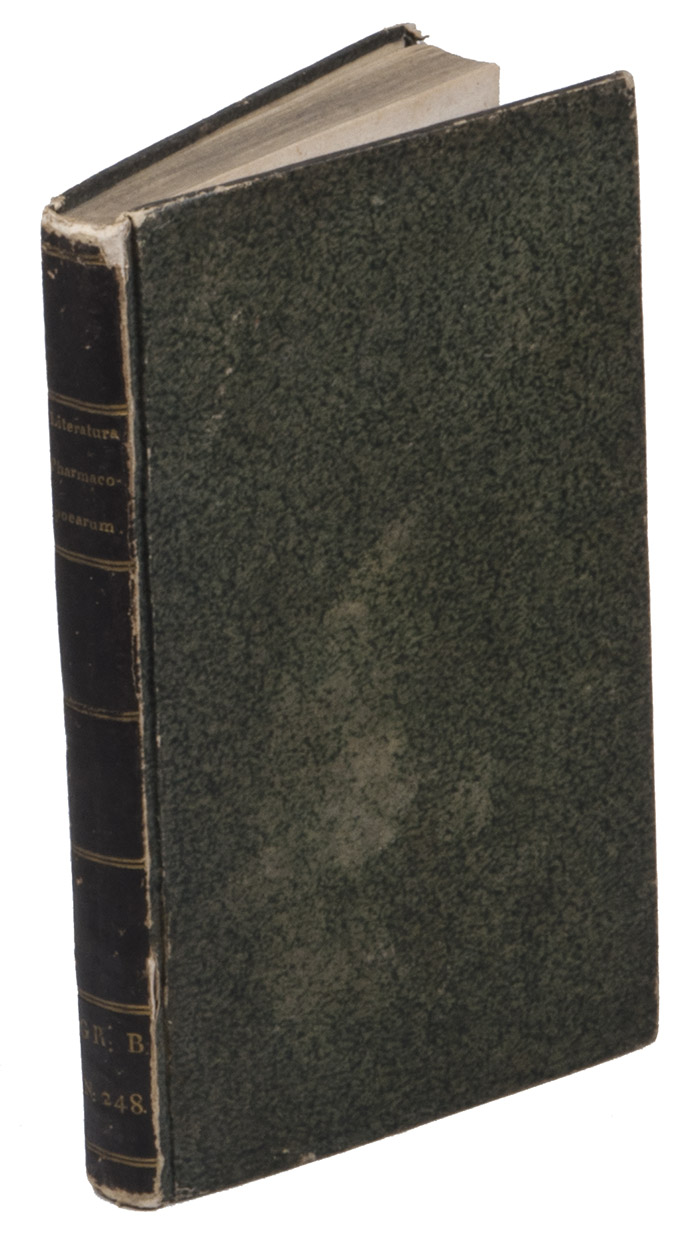 SCHERER, Alexander Nicolaus. - Codex medicamentarius Europaeus. Sectio septima. Literaturam pharmacopoearum exhibens.Leipzig & Soravia, Friedrich Fleischer, 1822. Large 8vo. Contemporary half calf, green paper over boards, gold-tooled spine.