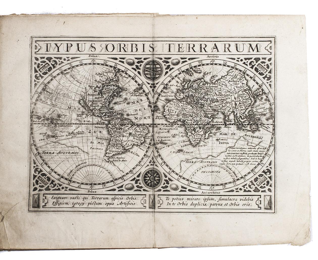 BNTING, Heinrich and Matthias HASAERT. - Itinerarium Sacrae Scripturae. Dat is: het reysboek der Heyligher Schrift.Including: 	BNTING, Heinrich. Een besonder tractaet ende onderwijsinghe van de munte ende ghewichtre der Heyligher Schrifturen... [BNTING, Heinrich]. Itinerarium Novi Testamenti. Dat is: een reysboeck, over het Nieuwe Testament. Het tweede deel...BNTING, Heinrich. Harmonia evangelistarum, dat is: eene seer schoone ende eendrachtige over-een-stemminge der heyliger vier evangelisten...Amsterdam, Hendrik Laurentsz., 1635. 4 parts in 1 volume. 4to. With 5 woodcut and 2 engraved folding maps. Contemporary vellum, modern endpapers.