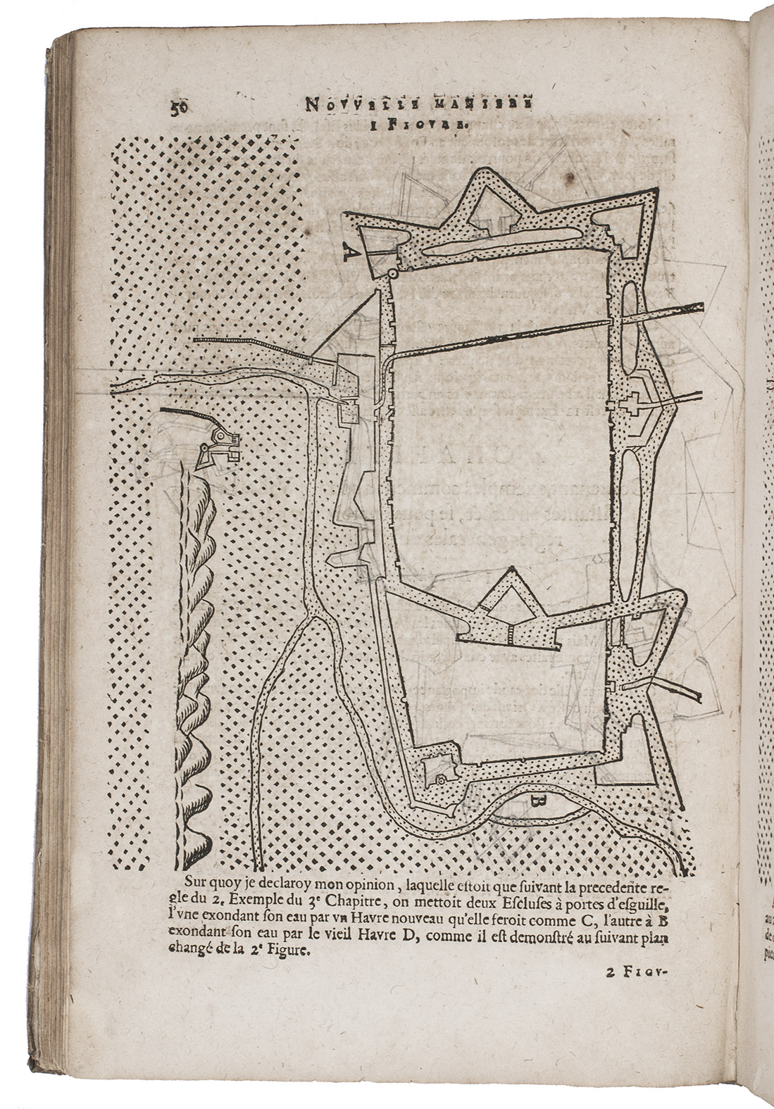 STEVIN, Simon. - La castrametation, ...Rotterdam, Jan van Waesberge, 1618. With: (2) STEVIN, Simon. Nouvelle maniere de fortification par escluses. ...Rotterdam, Jan van Waesberge, 1618. 2 works in 1 volume. Folio. With more than 50 woodcut illustrations in the text (many full-page or nearly full-page). Contemporary sheepskin parchment.