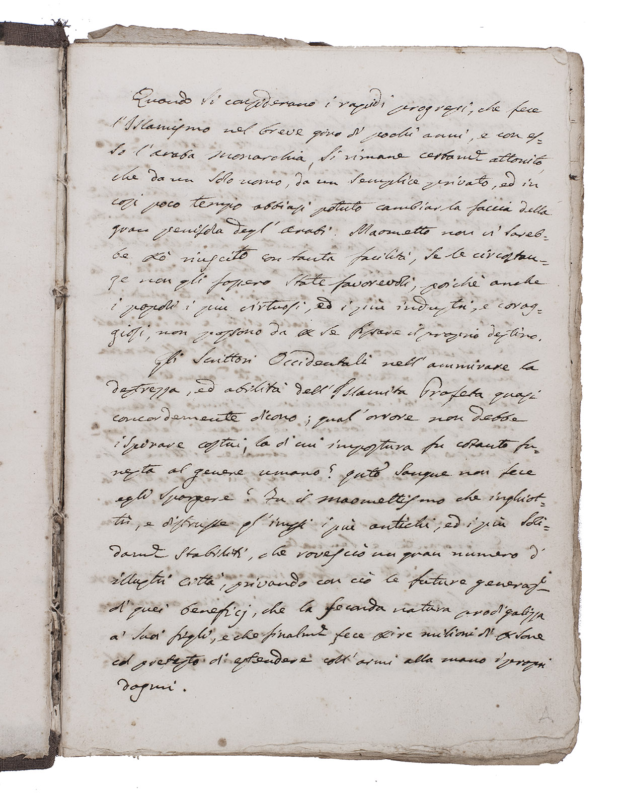 [RAMPOLDI, Giovanni Battista]. - [Annali Musulmani].[Tuscany?, ca. 1825]. 4to (20.5 x 14 cm). Manuscript in Italian, written in dark brown ink on (mostly) laid paper. Contemporary or near contemporary half maroon cloth.