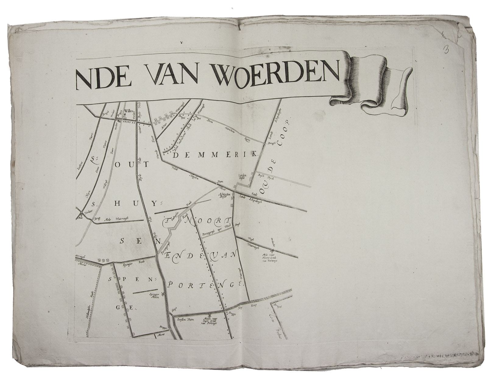 [MAP]. [VINGBOONS, Johannes, Justus and David]. - 'T hooghe heymraedtschap vanden lande van Woerden.[Amsterdam, Hendrik de Leth], 1740. Wall map of the water district Woerden (South Holland) in 9 large loose untrimmed sheets (each 48 x 67 cm), with the title in a banderole across the head of three sheets, information about the 14th-century charters in a cartouche, a list of city and town officials in 1739 on a plinth, a compass rose, and a scale of Rijnland rods.