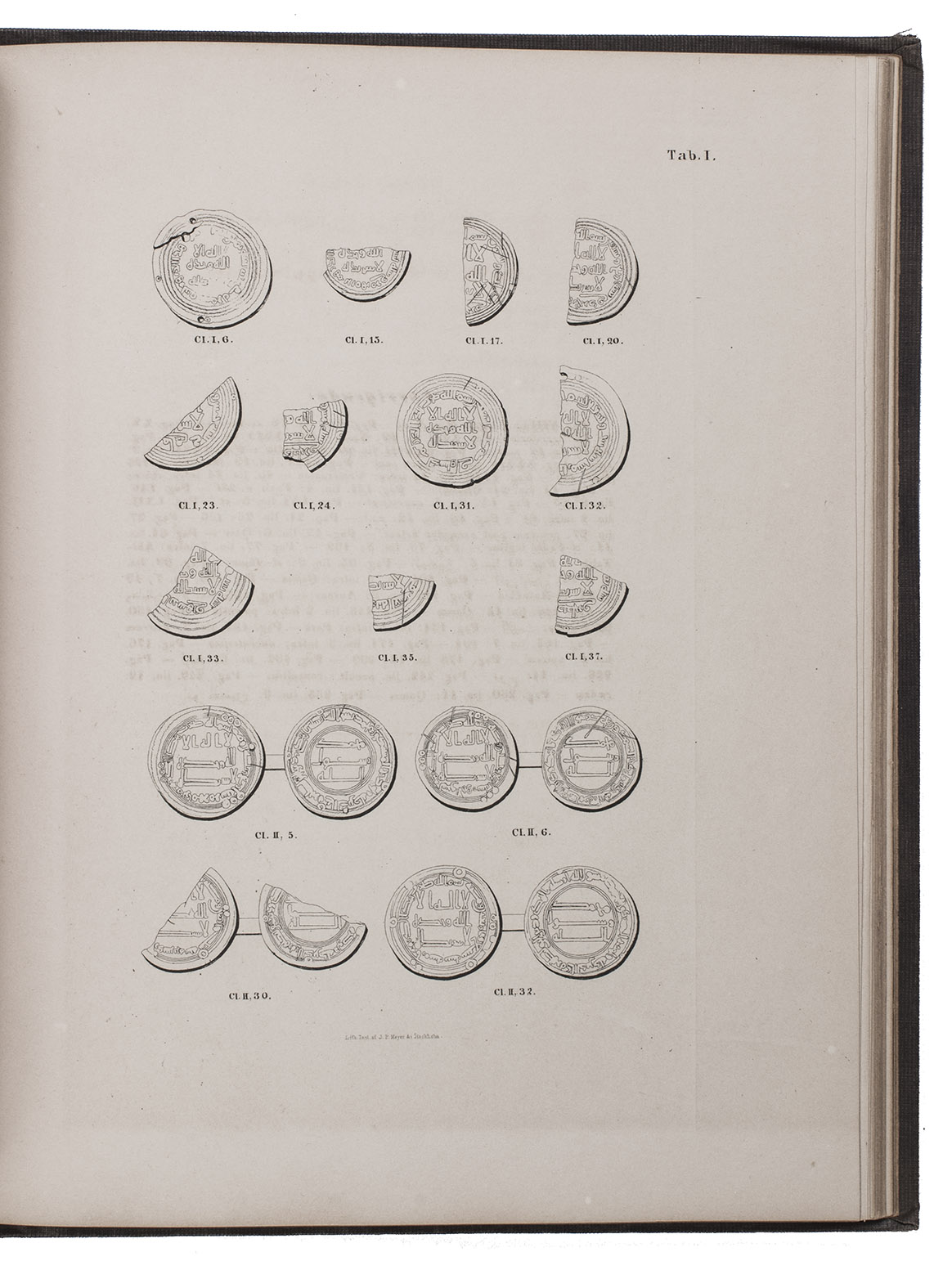 TORNBERG, Carl Johan. - Numi Cufici regii numophylacii Holmiensis, quos omnes in terra Sueciae repertos.Uppsala, Leffler and Sebell, 1848. 4to. With 14 lithographed plates. Contemporary blind-blocked cloth.