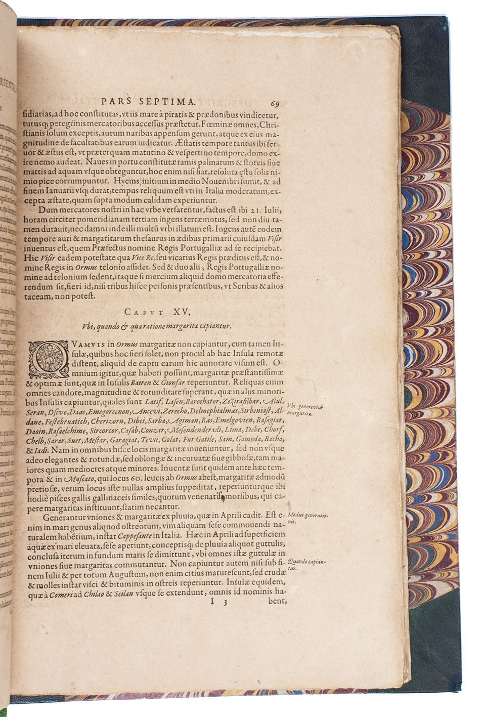 DE BRY, Theodor; Johann Israel DE BRY and Joris VAN SPILBERGEN. - Indiae Orientalis pars septima [...].Including: Icones, hoc est verae variorum populorum et regum, ceremoniarum item, superstitiosorum rituum et rerum aliarum, ...Frankfurt, Wolfgang Richter, 1606. Folio (32.5 x 20 cm). With the letterpress title in an engraved architectural border, a separate letterpress title-page for the Icones, an engraved coat of arms on the dedication leaf, 20 engravings in text and 2 double-page engraved plates. 20th-century green half morocco.