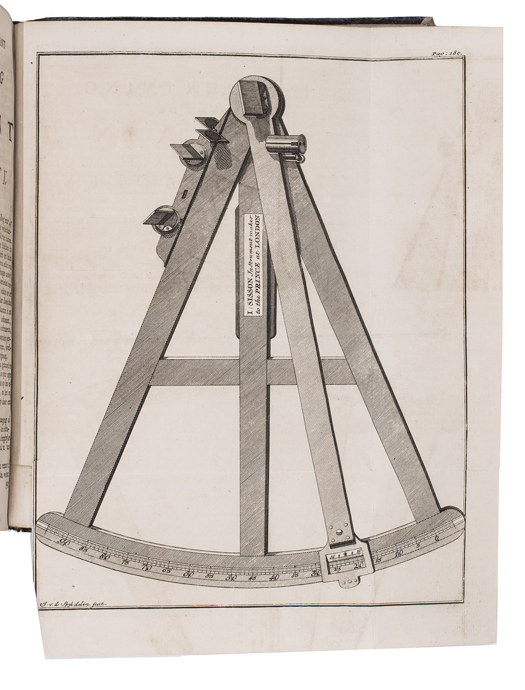 MICHELOT, Henri. - De waare wegwyzer voor de stuurlieden en lootzen in de Middelandsche zee.Leiden, Johan Arnold Langerak (colophon at the end of the main text: printed by Jacques Gueryn, Paris; colophon at the end of the work: printed by Hendrik van Damme, [Leiden]), 1745. 4to. With a large engraved armorial headpiece above the dedication, a folding engraved plate, a letterpress folding table and an engraved volvelle. Contemporary boards, rebacked with calf.